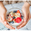 creative double wall glass bowl for ice-cream salad